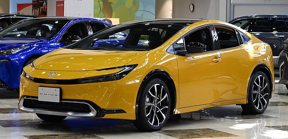 The Prius Z plug-in hybrid in Mustard, one of the launch colours in Japan.