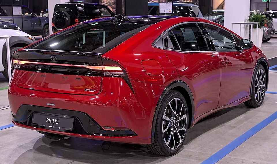 The plug-in hybrid in red at the Zurich motor show. Europe gets the plug-in version.